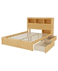 Streamdale Furniture Full Size Storage Bed with Led Headboard and Drawers