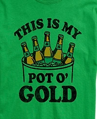 Airwaves Men's Instant Message Beer Pot O' Gold Short-Sleeve Graphic T-Shirt