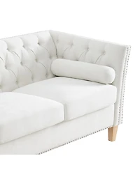 Streamdale Furniture Elegant Transitional 3-Seat Sofa with Flared Arms & Nailhead Trim