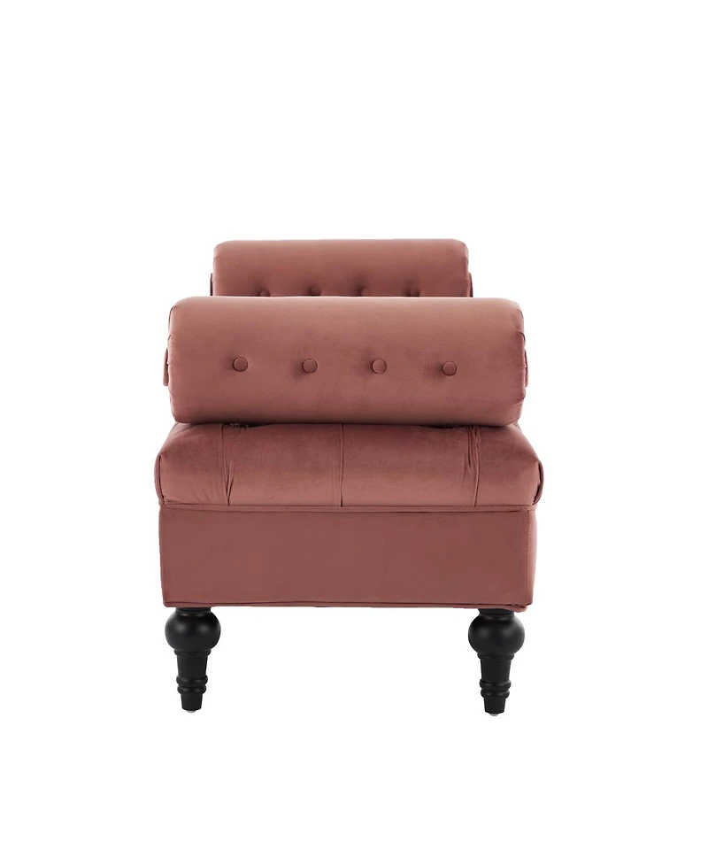 Streamdale Furniture Velvet Upholstered Bench with 2 Pillows for Bedroom, Living Room, Entryway