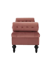 Streamdale Furniture Velvet Upholstered Bench with 2 Pillows for Bedroom, Living Room, Entryway