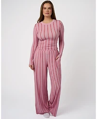 WeWoreWhat Women's Fitted Long Sleeve Crewneck Top