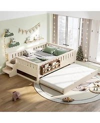Streamdale Furniture Bookshelf bed with stairs, safety rails, trundle