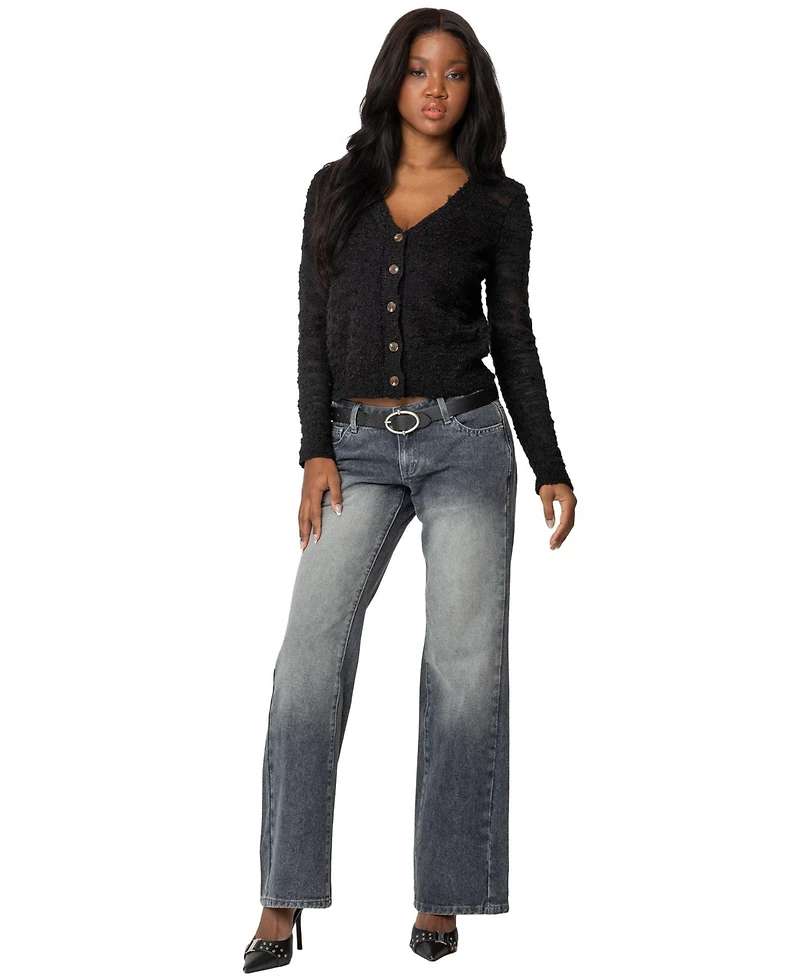 Edikted Women's Georgie Textured Knit Cardigan