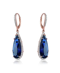 Elegant Teardrop Shaped Earrings with A Cubic Zirconia Middle Stone