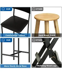 gaomon Bar Stools Set of Kitchen Bar Stools with Footrest Pu Upholstered Counter Height Barstools Bar Chairs with Back for Kitchen Easy Assembly