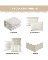 Stratford Park Illusa Floral 7-Pc. Comforter Set, California King