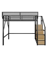 Streamdale Furniture Loft Bed with Stairs & Storage