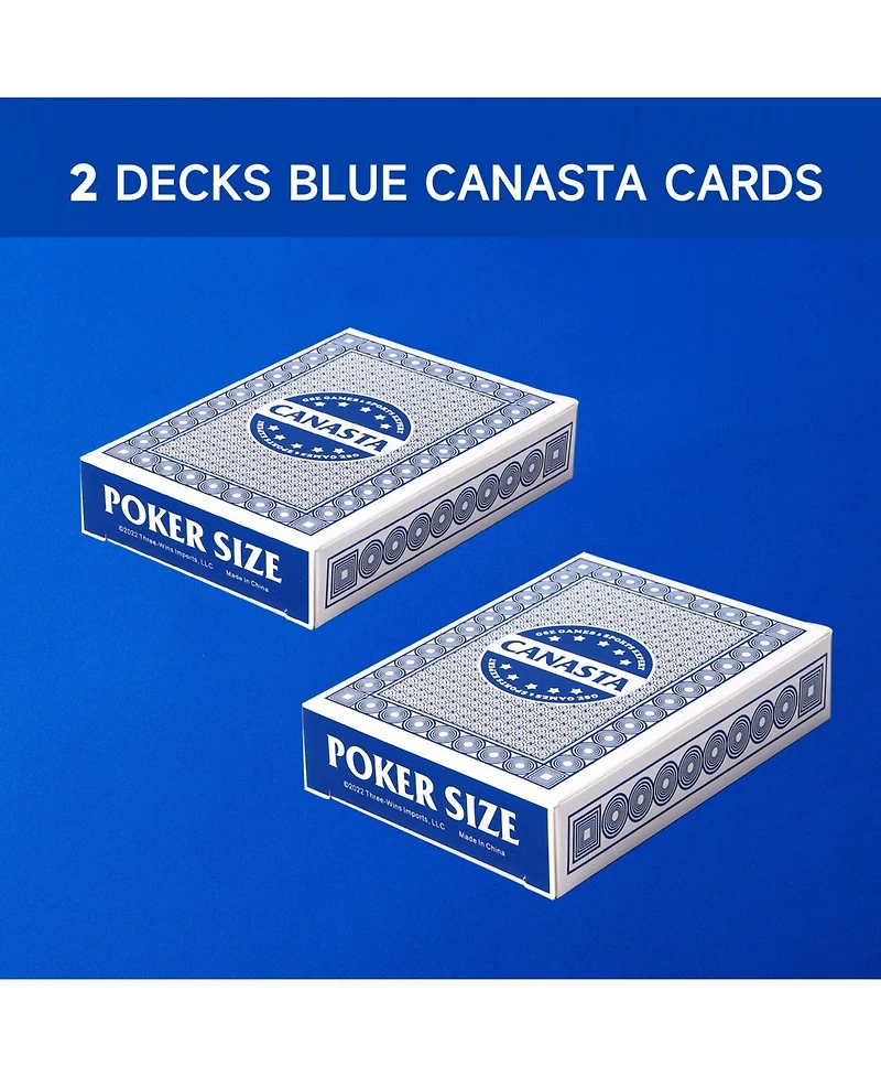 Gse Games & Sports Expert 2-deck canasta cards with point values and rule guide (55