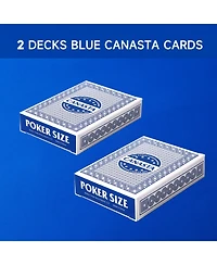 Gse Games & Sports Expert 2-deck canasta cards with point values and rule guide (55