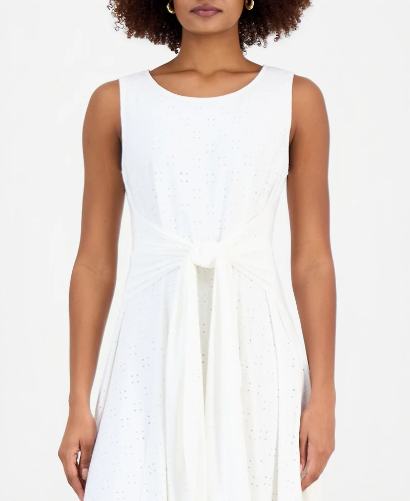 Robbie Bee Women's Tie-Front Sleeveless Midi Dress