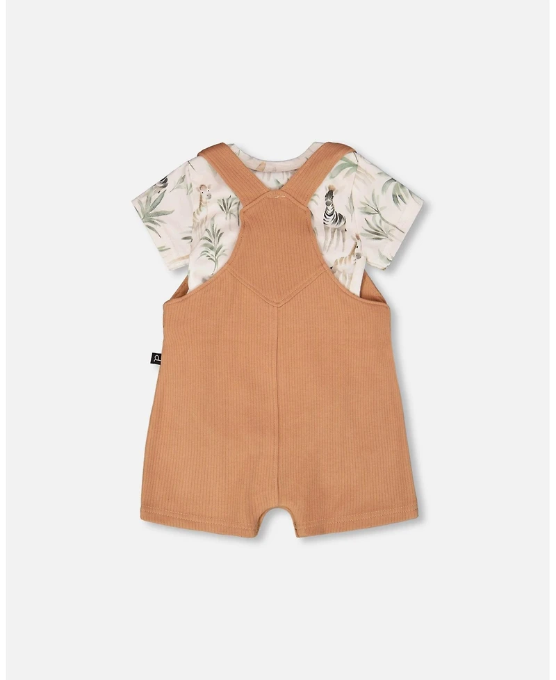 Deux par Baby Boys Cotton Jersey Onesie and Rib Shortall Set