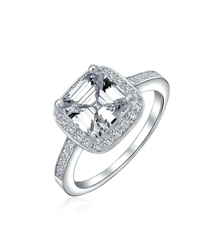 Bling Jewelry Cubic Zirconia Asscher Cut Ring