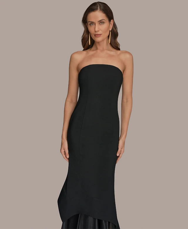 green emerald velvet dress Strapless Midi Fit And Flare Dress | Fit and Flare