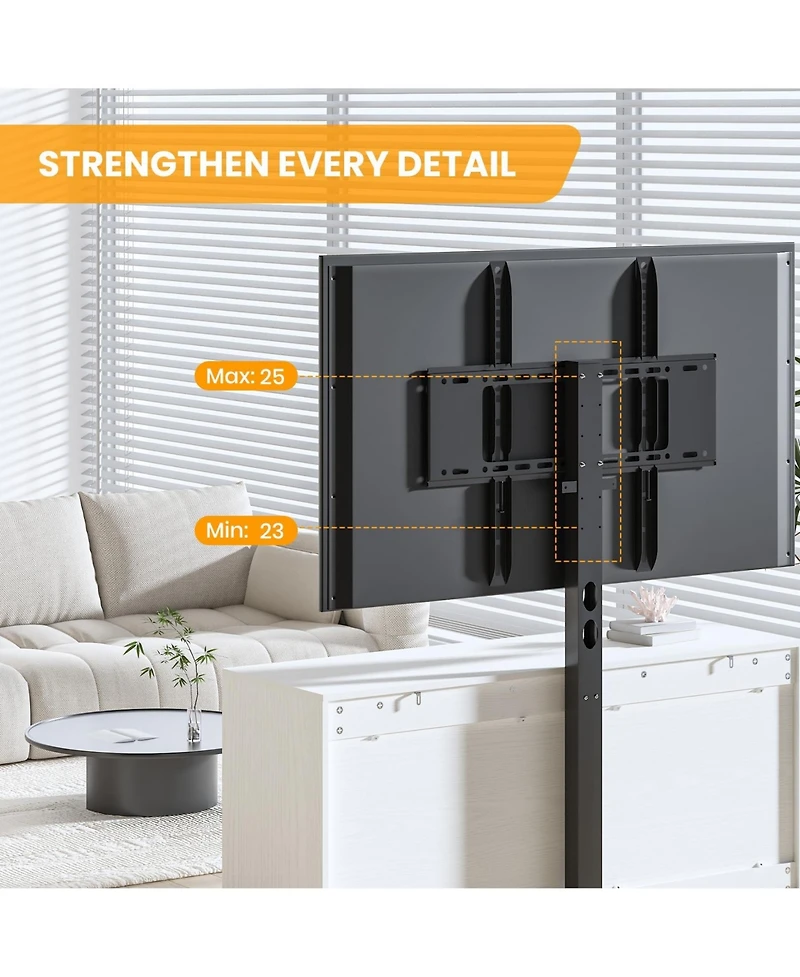 gaomon Tv Stand with Mount and 4 Drawers Storage Fits 32/45/55/65/75/80 Inch TVs,Entertainment Center w/Height Adjustable Mount