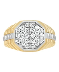 Grown With Love Lab Grown Diamond Cluster Ring (1 ct. t.w.) in 14k Yellow Gold Plated Sterling Silver with Rhodium