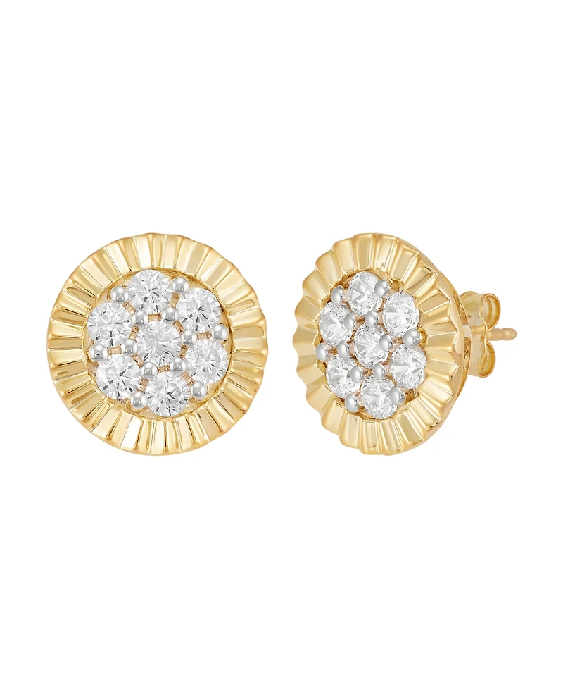 Grown With Love Lab Grown Diamond Earrings (1 ct. t.w.) in 10k Yellow Gold with Rhodium