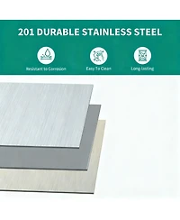 Yigii Stainless Steel Workbench with Shelves for Kitchen, Garage, Workshop