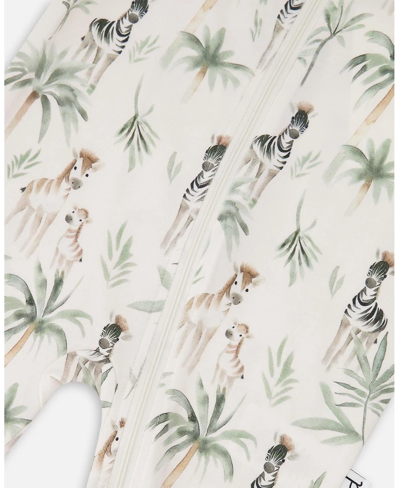 Deux par Baby Boy Cotton Jersey One-Piece Pyjama Zebra Print