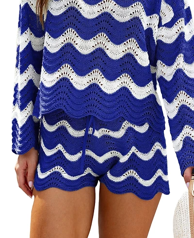 Cupshe Women's Garden Striped Cover-Up Shorts