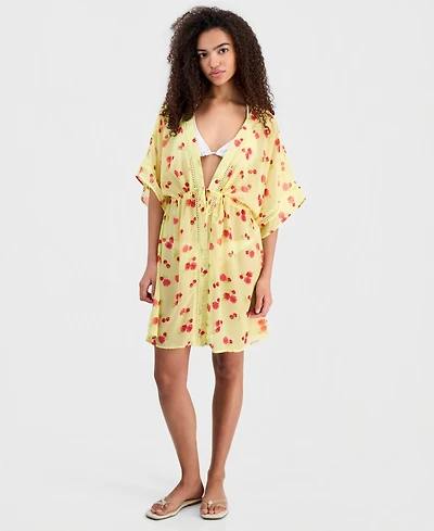 Miken Women's Printed V-Neck Swim Cover Up Kimono, Macy's Exclusive