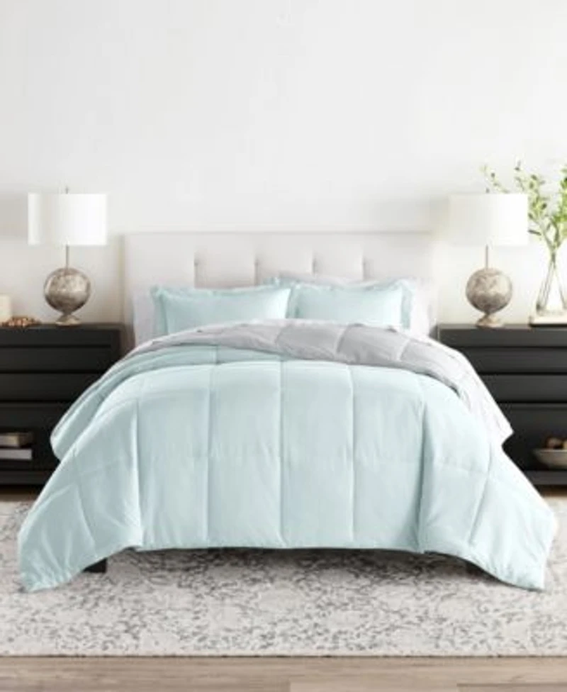 Ienjoy Home Bedding Bundle Reversible Pattern 7 Piece Comforter With Duvet Cover Sets