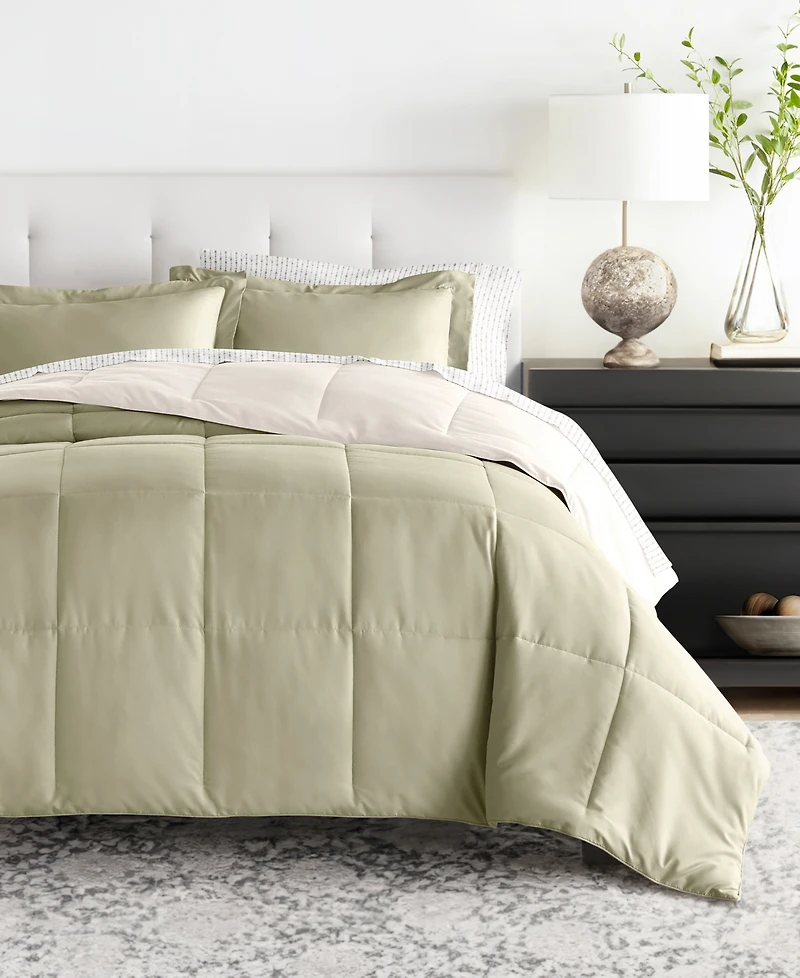 ienjoy Home Bedding Bundle Reversible Pattern -Piece Comforter Set