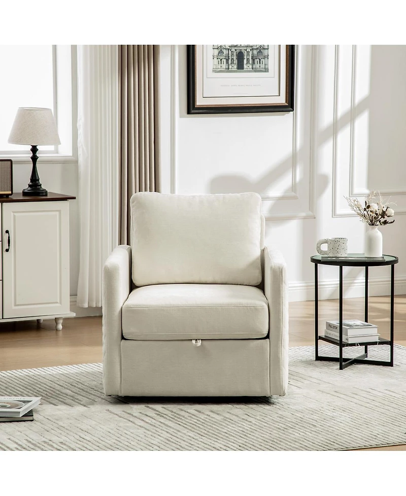 Streamdale Furniture Upholstered Swivel Armchair with Hidden Storage