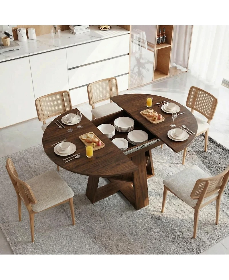 Streamdale Extendable Walnut Dining Table for 4-8