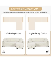 Streamdale L-Shaped Sleeper Sofa w/ Storage Chaise & Cup Holders