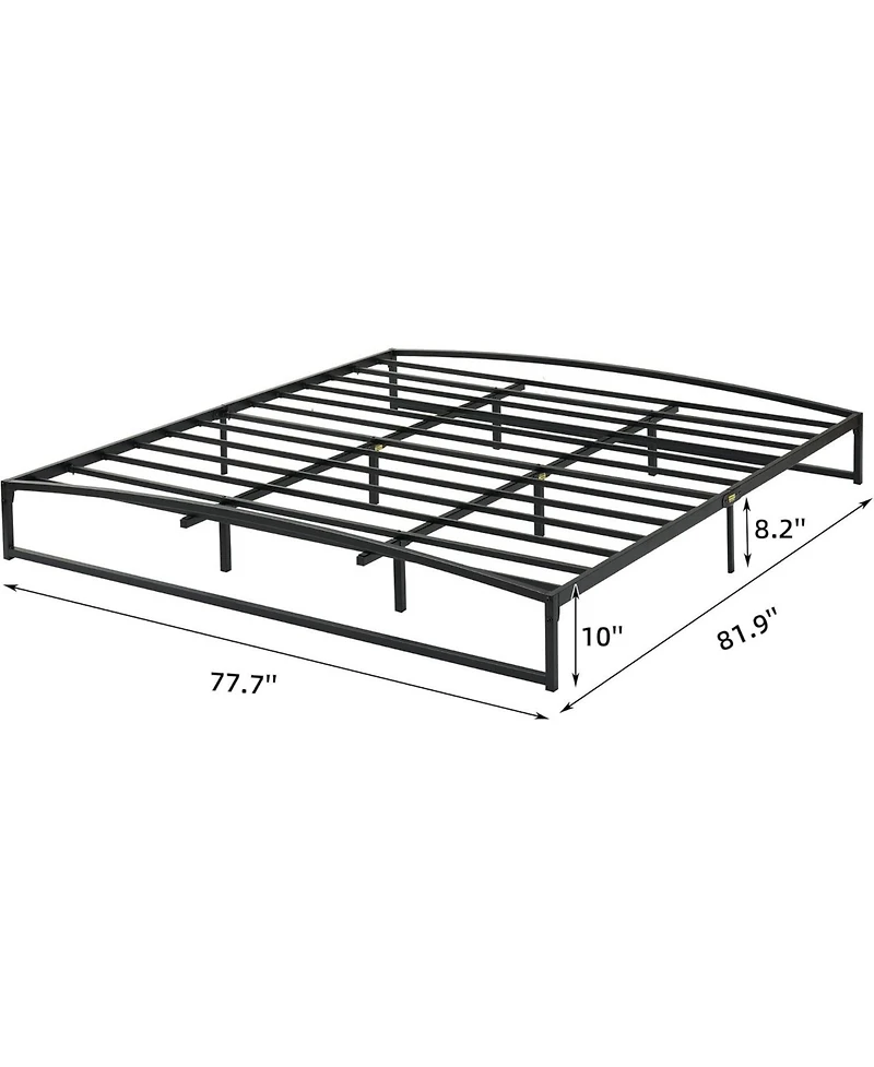gaomon Low Bed Frame Size, 10 Inch Heavy Duty Metal Platform Bed Frame Low Profile, Mattress Foundation, No Box Spring Needed, Noise-Free