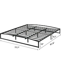 gaomon Low Bed Frame Size, 10 Inch Heavy Duty Metal Platform Bed Frame Low Profile, Mattress Foundation, No Box Spring Needed, Noise-Free