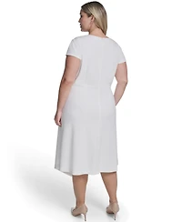 Vince Camuto Plus Seamed Midi Dress