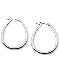 Lauren Ralph Elongated Small Hoop Earrings 1"
