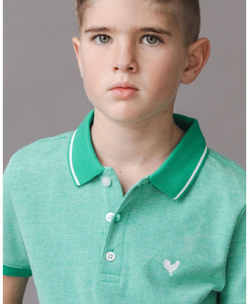 Hope and Henry Little Big Boys' Organic Short Sleeve Knit Pique Polo Shirt