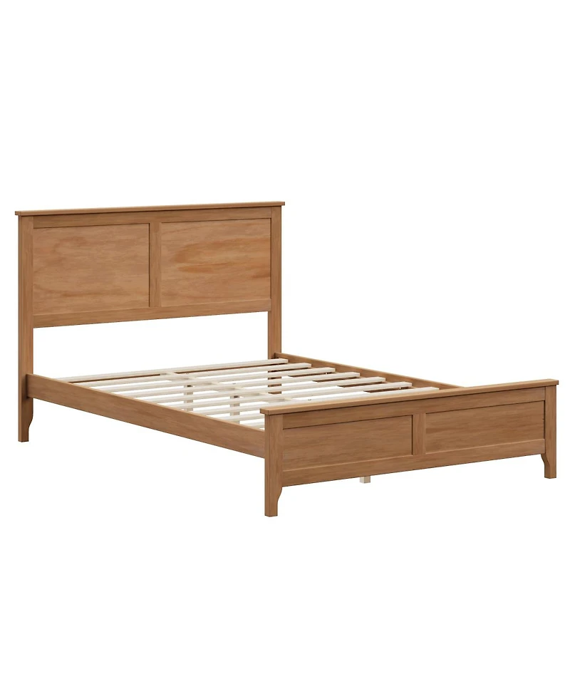 Streamdale Modern Solid Wood Full Size Platform Bed, No Box Spring Needed