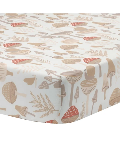 Lambs & Ivy Baby Mushroom Meadow Organic Cotton Fitted Crib Sheet