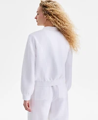 Charter Club Women's 100% Linen Bomber Jacket, Macy's Exclusive