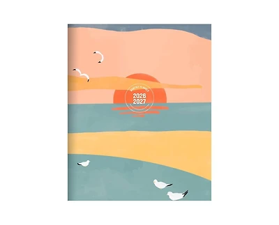Tf Publishing Paper Goods July 2026 - June 2027 Sunset & Seagulls Medium Monthly Planner