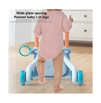 Bruce & Shark 2-in-1 Baby Push Walker Activity Center - Adjustable Anti-Tip Design for First Steps
