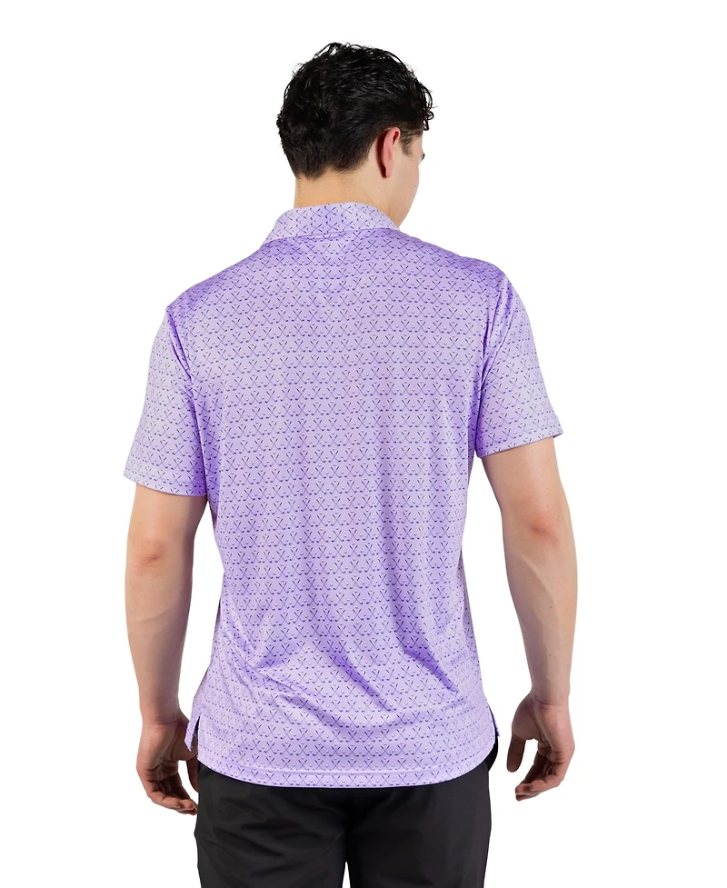TailorByrd Men's Golf Clubs Printed Performance Polo