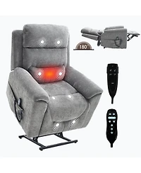Clihome Power Lift Recliner Chair, Infinite Position Vibration Massage and Lumbar Heating