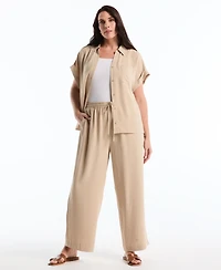 Rafaella Plus Drawstring Wide-Leg Pants