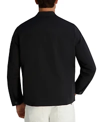 Karl Lagerfeld Paris Men's Crinkle Cut Snap Button Jacket