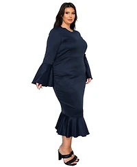 L I V D Women's Plus Sabrina Mermaid Hem Dress