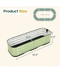 Aoodor Galvanized Raised Garden Bed, Self-Watering Planter Box with Drainage Plug and Water Reservoir