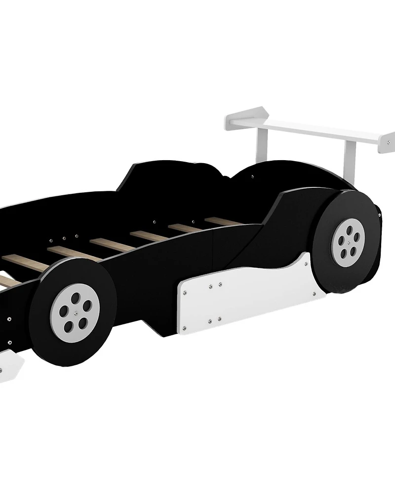 Streamdale Furniture Twin Size Race Car-Shaped Platform Bed with Wheels