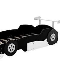 Streamdale Furniture Twin Size Race Car-Shaped Platform Bed with Wheels