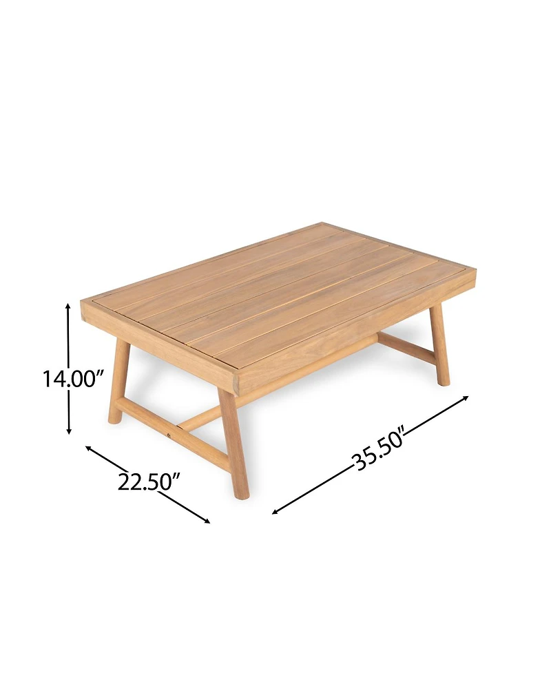 Streamdale Furniture Patio Acacia Wood Rectangle Coffee Table