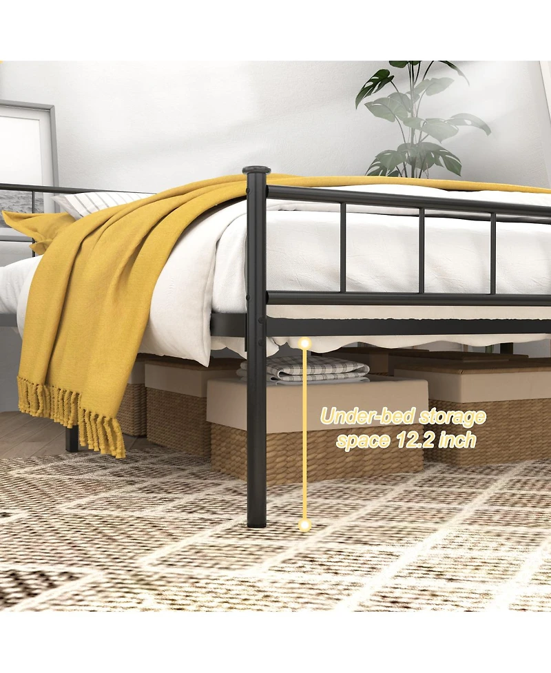 Streamdale Furniture 74 inches Full Size Bed Frame with Headboard/Footboard, Under Bed Storage